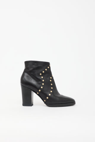 Celine Leather Studded Ankle Boot