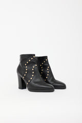 Celine Leather Studded Ankle Boot