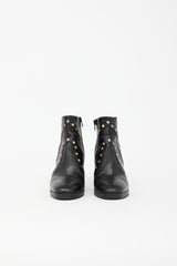 Celine Leather Studded Ankle Boot