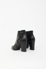 Celine Leather Studded Ankle Boot