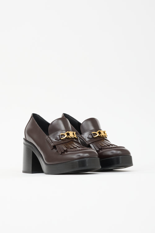 Celine Leather Tess Loafer Heel