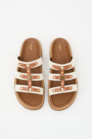 Celine Leather Tippi Triomphe Slide