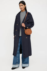 Celine Leather Triomphe Oval Bag