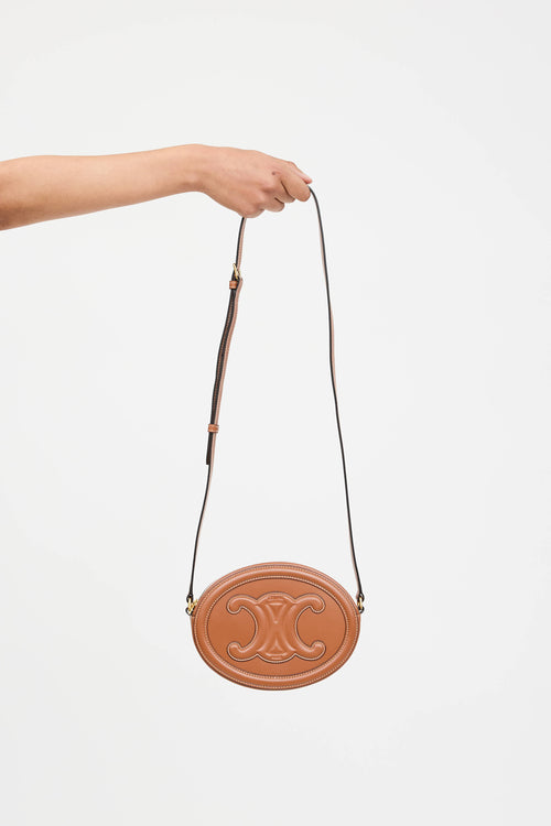 Celine Leather Triomphe Oval Bag