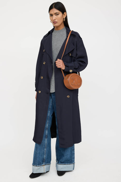 Celine Leather Triomphe Oval Bag