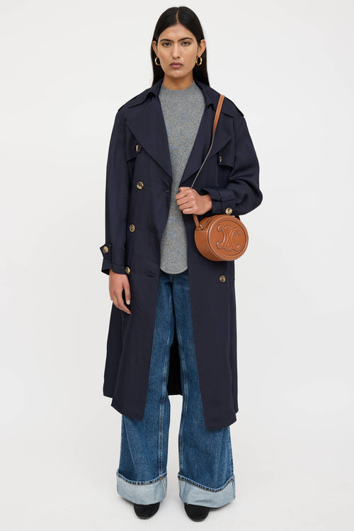 Celine Leather Triomphe Oval Bag