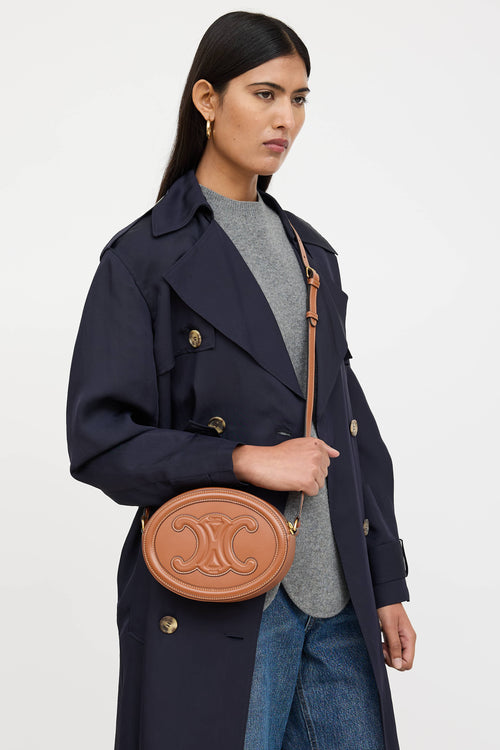 Celine Leather Triomphe Oval Bag