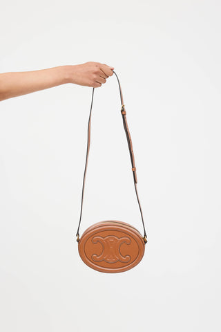 Celine Leather Triomphe Oval Bag