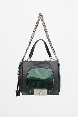Celine Leather Turnlock Chain Bag