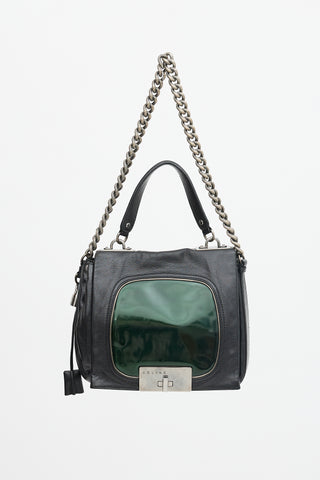 Celine Leather Turnlock Chain Bag