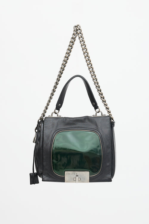 Celine Leather Turnlock Chain Bag