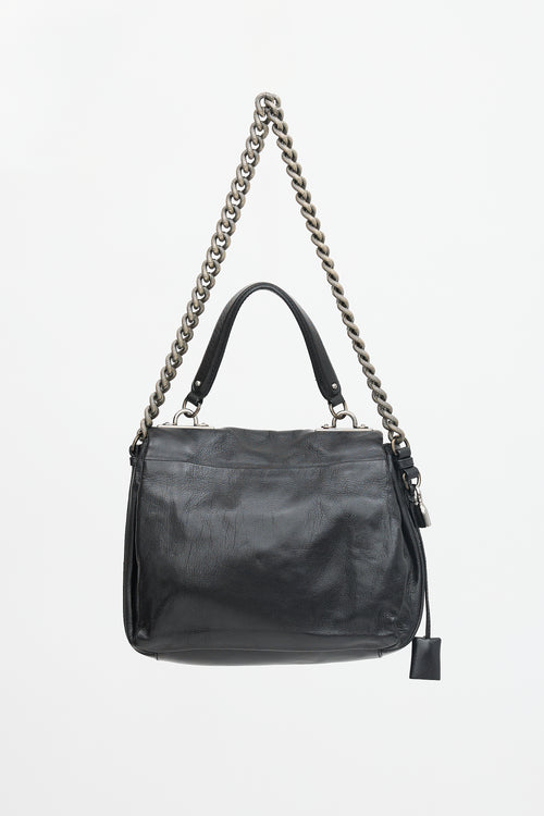 Celine Leather Turnlock Chain Bag