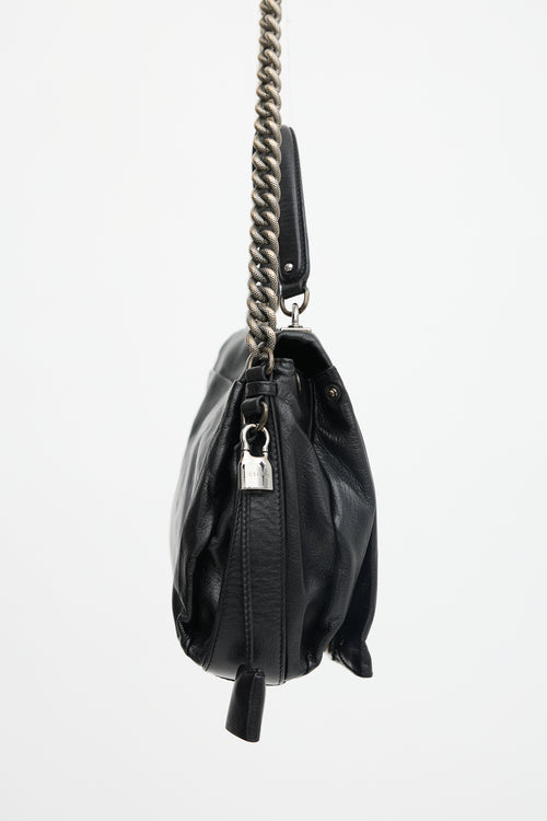 Celine Leather Turnlock Chain Bag