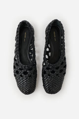 Celine Leather Woven Flat
