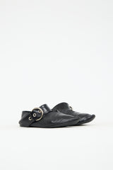 Celine Leather Buckle Pointed Toe Flat
