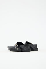 Celine Leather Buckle Pointed Toe Flat