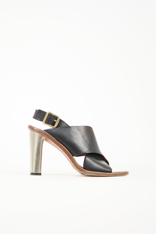 Celine Leather Crisscross Bam Bam Sandal