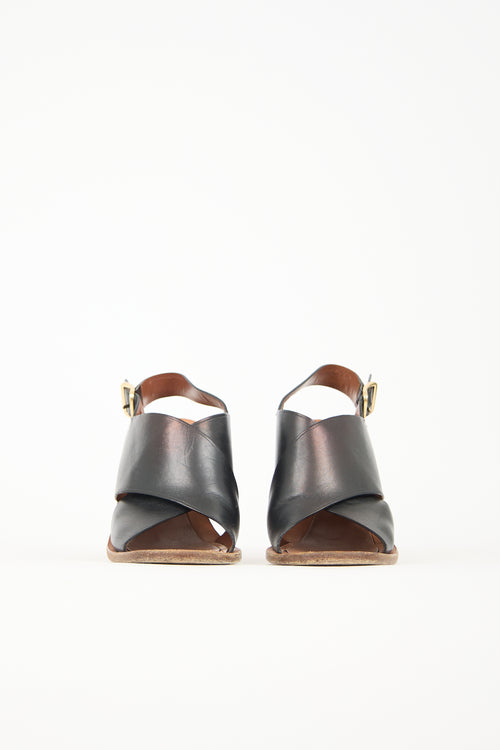 Celine Leather Crisscross Bam Bam Sandal
