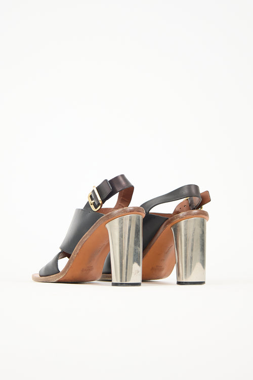 Celine Leather Crisscross Bam Bam Sandal