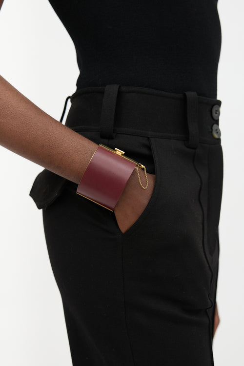 Celine Leather Cuff Bracelet