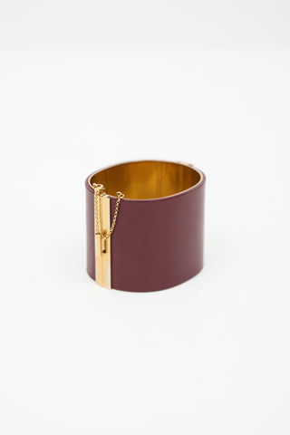 Celine Leather Cuff Bracelet