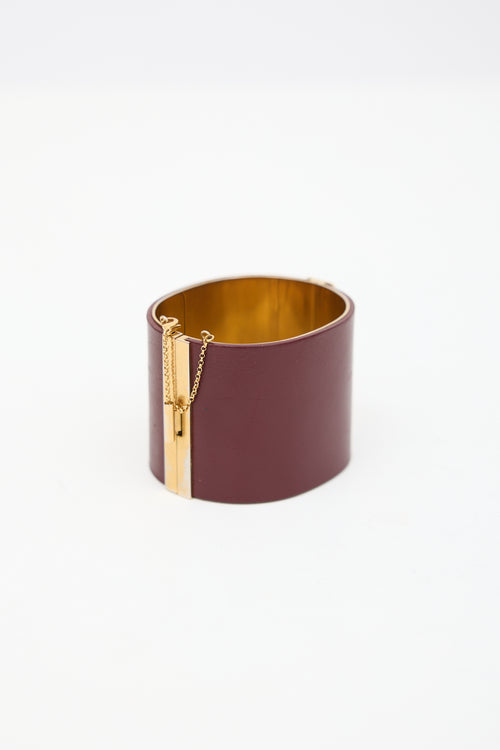 Celine Leather Cuff Bracelet