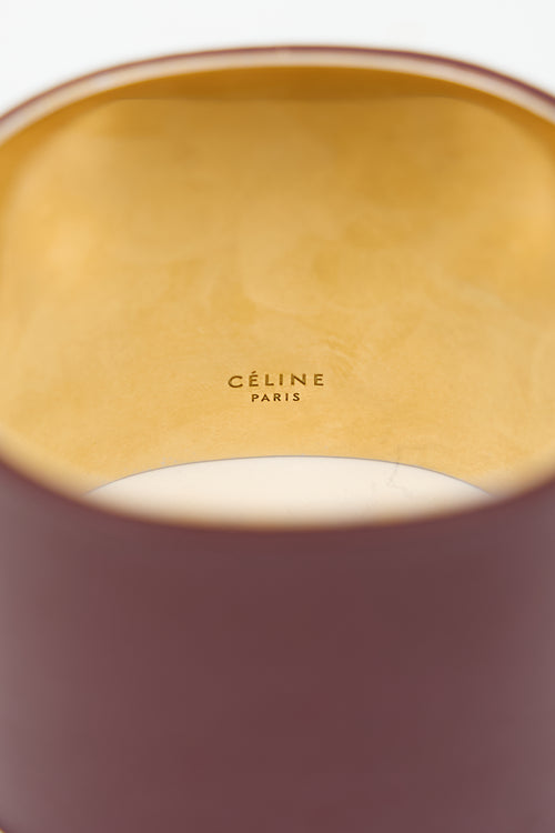 Celine Leather Cuff Bracelet