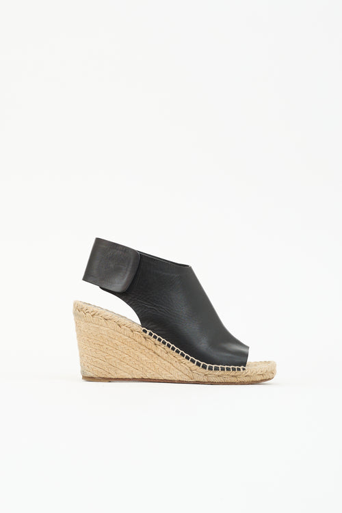 Celine Leather Espadrille Wedge Heel
