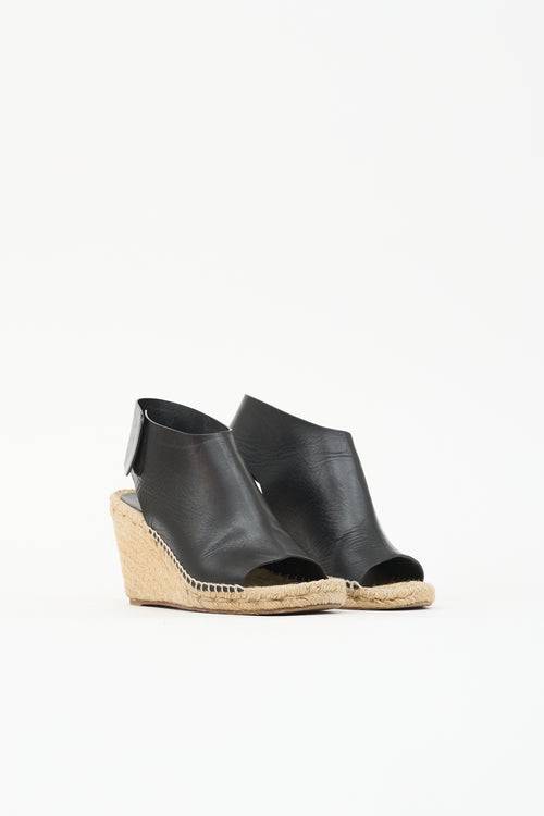 Celine Leather Espadrille Wedge Heel