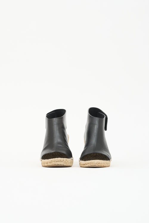 Celine Leather Espadrille Wedge Heel