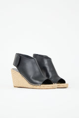 Celine Leather Espadrille Wedge Heel