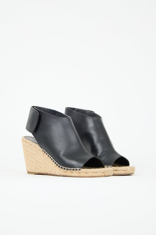 Celine Leather Espadrille Wedge Heel