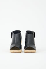 Celine Leather Espadrille Wedge Heel