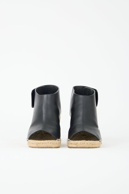 Celine Leather Espadrille Wedge Heel