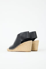 Celine Leather Espadrille Wedge Heel