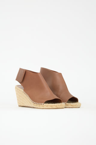 Celine Leather Espadrille Wedge Sandal