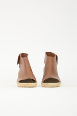 Celine Leather Espadrille Wedge Sandal