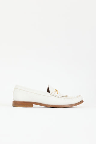 Celine Leather Luco Fringe Loafer