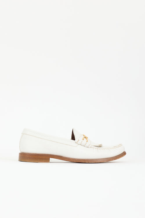 Celine Leather Luco Fringe Loafer