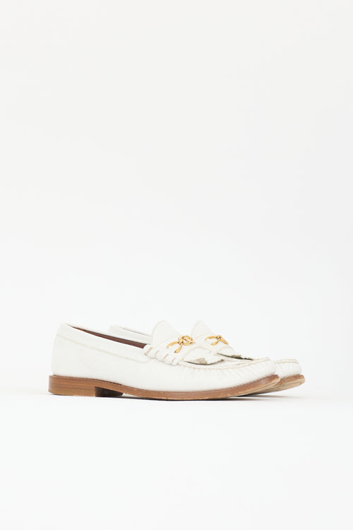 Celine Leather Luco Fringe Loafer