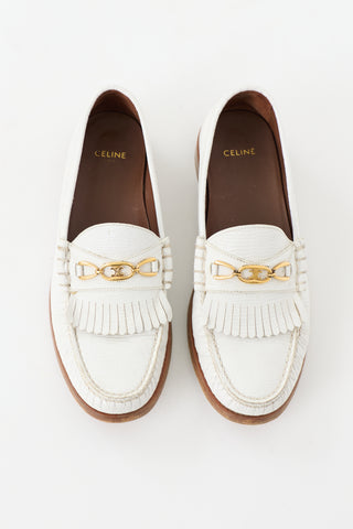 Celine Leather Luco Fringe Loafer