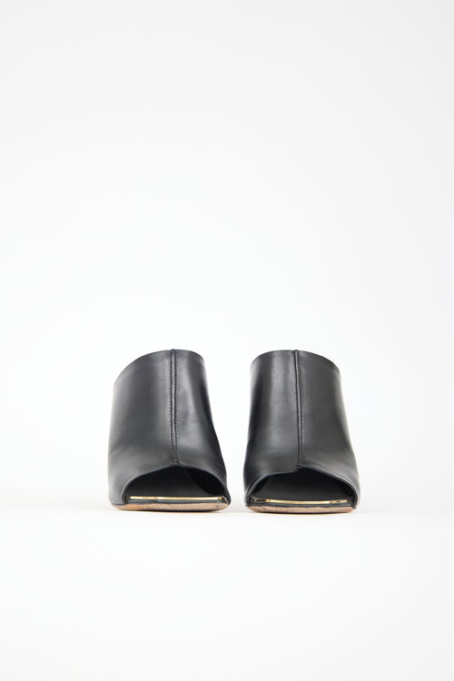 Celine Leather Square Toe Mule
