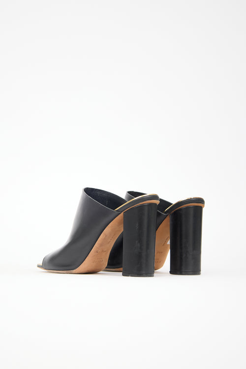 Celine Leather Square Toe Mule