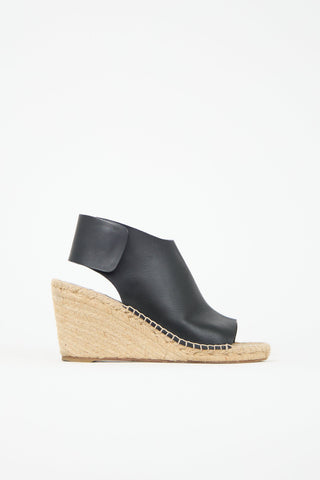Celine Leather Espadrille Wedge Heel