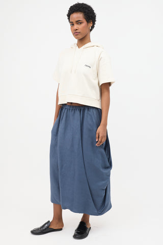 Celine Linen Asymmetric Drape Skirt