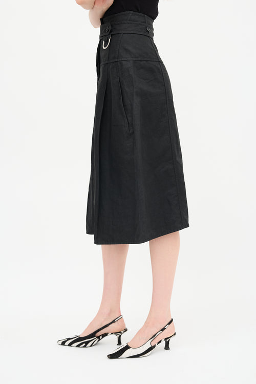 Celine Linen Canvas Belted Skirt