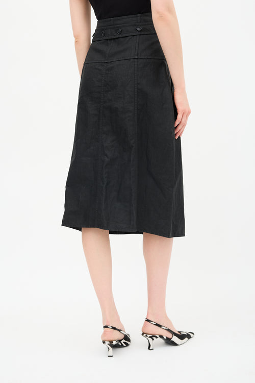 Celine Linen Canvas Belted Skirt