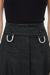 Celine Linen Canvas Belted Skirt