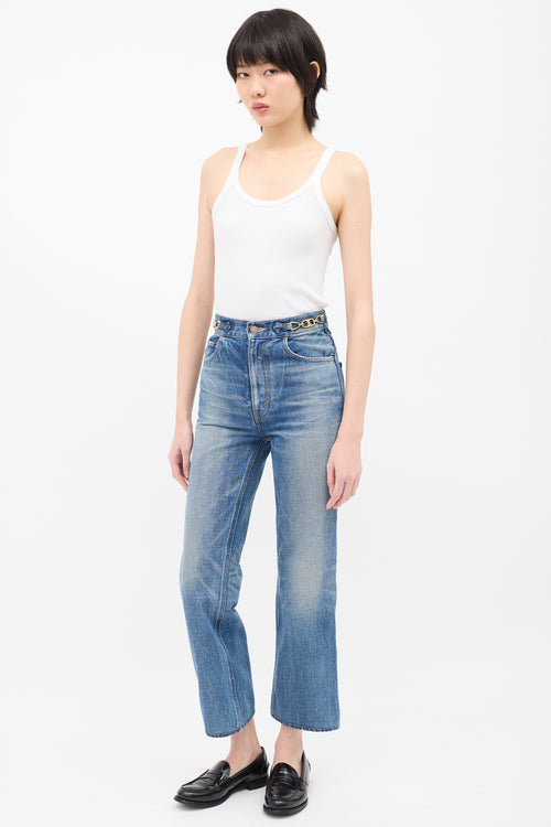 Celine Medium Wash D'Ancre Embellished Jeans