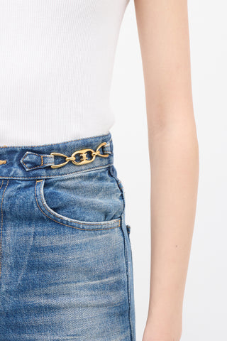 Celine Medium Wash D'Ancre Embellished Jeans